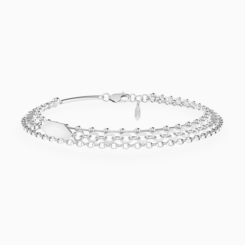 Waves by L'azurde Fine Chains Bracelet In Silver - Image 1